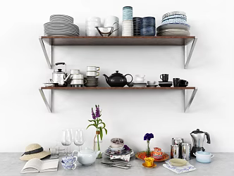 Modern Tableware Tableware Combination 3d model