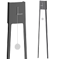 Modern Minimalist Floor Lamp With Black Metal Stand And White Round Shade