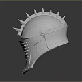 3D Rendered Medieval Warrior Weapon Helmet With Silver Spikes And Visor Holes