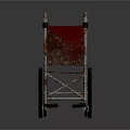 Manual Medical Wheelchair With Metal Frame And Red Armrests