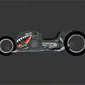 Custom Green Motorcycle With Shark Mouth Design Black Seat And Metallic Body