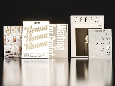 Various Design Magazines Including Vienna Cereal And ABOD Titles On Table 3d model