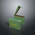 Green Storage Boxes For Household Supplies With Open Lid And Yellow Text