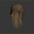 3D Rendered Brown Hair Ponytail With Smooth Realistic Texture On Gray Background