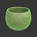 Handcrafted Ceramic Bowl Sculpture Carving With Herringbone Pattern Surface Design 3d model