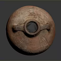 Traditional Terracotta Jar Sculpture Carving With Two Handles And Decorative Patterns