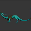 Detailed Turquoise Fantasy Dragon Figurine Wearing Armor Helmet And Finned Tail