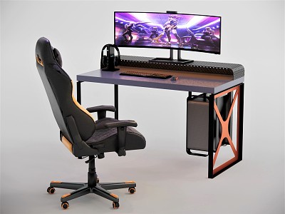 Modern E-sports Table E-sports Table and Chair Combination 3d model