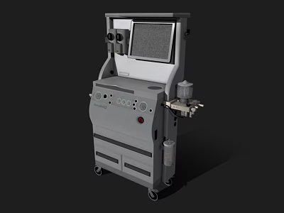 Modern Medical Device with Digital Screen Control Panel and Wheels for Clinical Use 3d model
