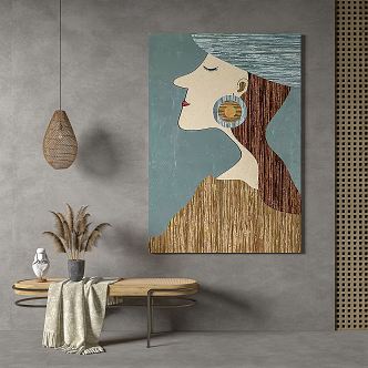 Modern Figure Hanging Painting 3d model