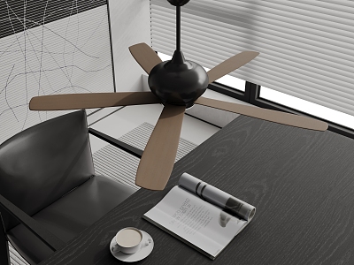 ceiling fan wood ceiling fan 3d model