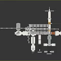 Detailed Space Station Model With Solar Panels Modules And Robotic Arm Structure 3d model