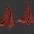 Two Orange Textured Towels Neatly Laid On Shiny Reflective Surface