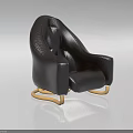 Modern Black Leather Single Chair With Comfortable Design And Wooden Legs