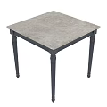 Elegant Dining Table With Marble Top And Dark Blue Carved Legs