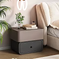 Light Toned Bedroom Interior With Beige Bed Modern Nightstand Green Plants And Books