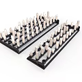Modern Lighting Combinations With Black Bases And White Lamps Arranged Neatly In Rows