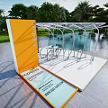 Modern Outdoor Sunshade Canopy Design With Bicycle Pool And Trees 3d model