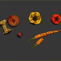 Colorful Fresh Vegetables Display With Yellow Bell Pepper Red Tomato And Carrot