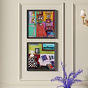 French retro decorative painting 3d model