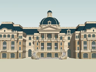 European-style office building 3d model