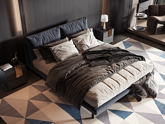 Style Commodity Bed 3d model