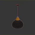 Modern Lighting Combination With Black Pendant Light And Orange Interior Shade