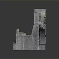Stone Architecture Model With Archway Stone Blocks And Green Vegetation