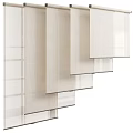 Modern Beige Fabric Roman Blinds With Layered Design For Window Decoration