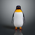 Standing Penguin Plush Toy Featuring Black Back Yellow Neck White Belly And Orange Feet