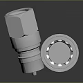 Shiny Metallic Industrial Connector Parts With Cylindrical And Hexagonal Design