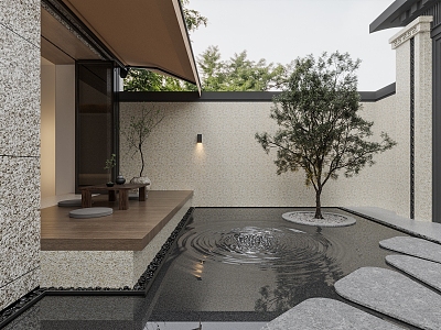 New Chinese Courtyard Landscape model