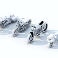 Four Diverse Motorcycles With Various Colors And Classic Modern Design Styles