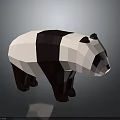 Low Poly 3D Panda Character Model With Simple Geometric Design 3d model