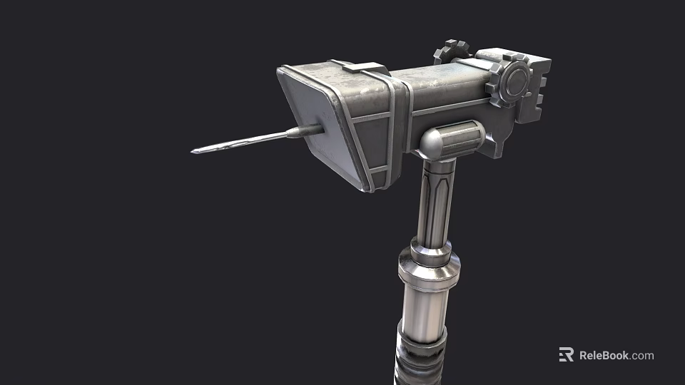 Mechanical Weapon With Sharp Metal Tip And Industrial Design Components 3d model 