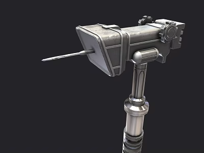 Mechanical Weapon With Sharp Metal Tip And Industrial Design Components 3d model