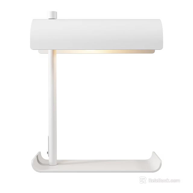 Elegant Modern White Table Lamp With Sleek Design And Stable Base 3d model 
