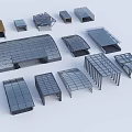 Various Modern Architectural Canopies With Metal Frames Glass Panels And Different Shapes