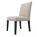 Modern Houndstooth Pattern Dining Chair With Dark Wooden Legs And Upholstered Seat