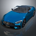 Blue Mercedes AMG Convertible Sports Car With Sleek Design And Modern Style