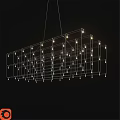 Modern Geometric Chandelier With Metal Frame And Multiple Hanging Bulbs