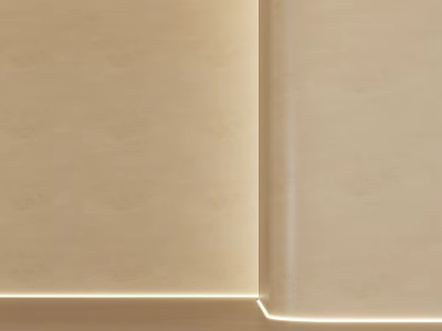 Beige Wall Interior Featuring Smooth Texture Corner Details and Soft Lighting 3d model