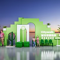 Modern net red block interactive clock-in to take photos of cactus beauty Chen 3d model