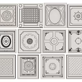 Ornate Ceiling Tile Designs With Various Intricate Patterns And Styles