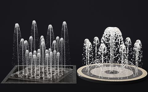 Fountain Square Modern Fountain 3d model