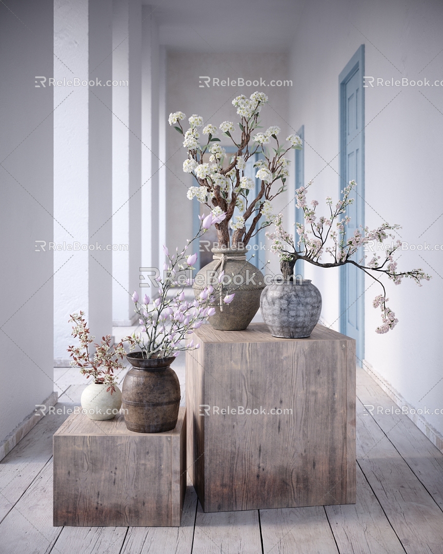 Quiet Vase Flower arrangement 3d model