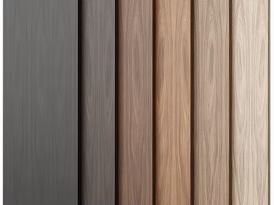 Wooden Panel Components With Different Natural Wood Grain And Color Options 3d model