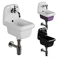 Wall Mounted Washbasins In Different Colors White Purple Black With Faucet Design
