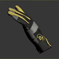 Gray And Yellow Protective Glove Design With Yellow Finger Joint Accents For Work Or Sports