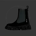 Black Chelsea Boots with Thick Chunky Serrated Sole Fashionable Leather Ankle Footwear Design